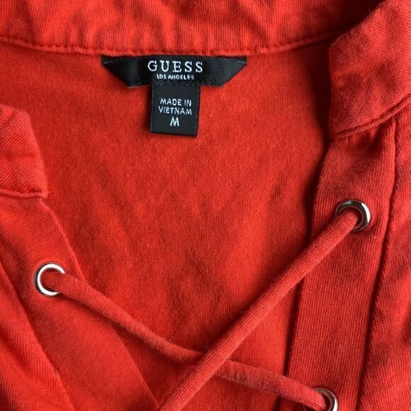 Guess Orange Sleeveless Criss Cross Crop Top Size Medium - Picture 3 of 5